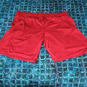 Source Unknown Vibrant Red Men's Athletic Shorts Size 3XL, elastic waist